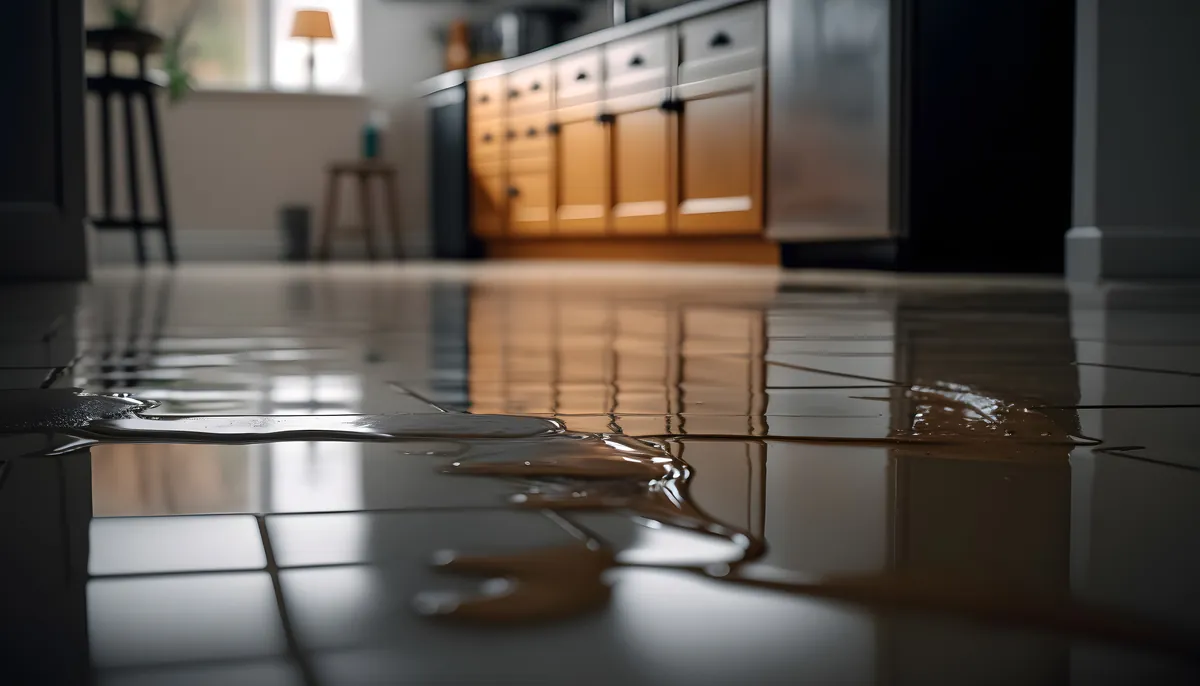 Water spreading across a tile floor from a hidden leak – When Dana Point Needs Leak Detection for Dana Point, CA homes